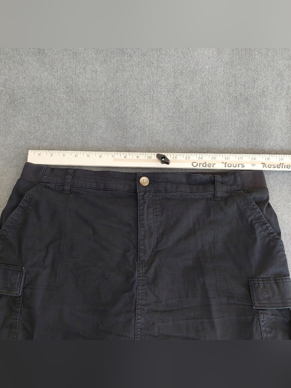 Lee Black Cargo Skort Regular Fit Mid Rise Plus Size 18M Stretch Utility - Picture 3 of 9